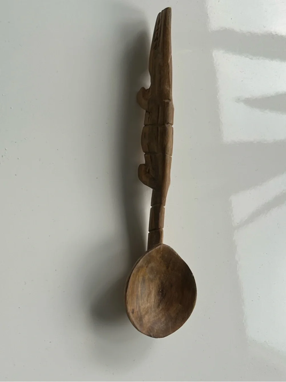 Hand-Carved Wooden Spoon - Brown